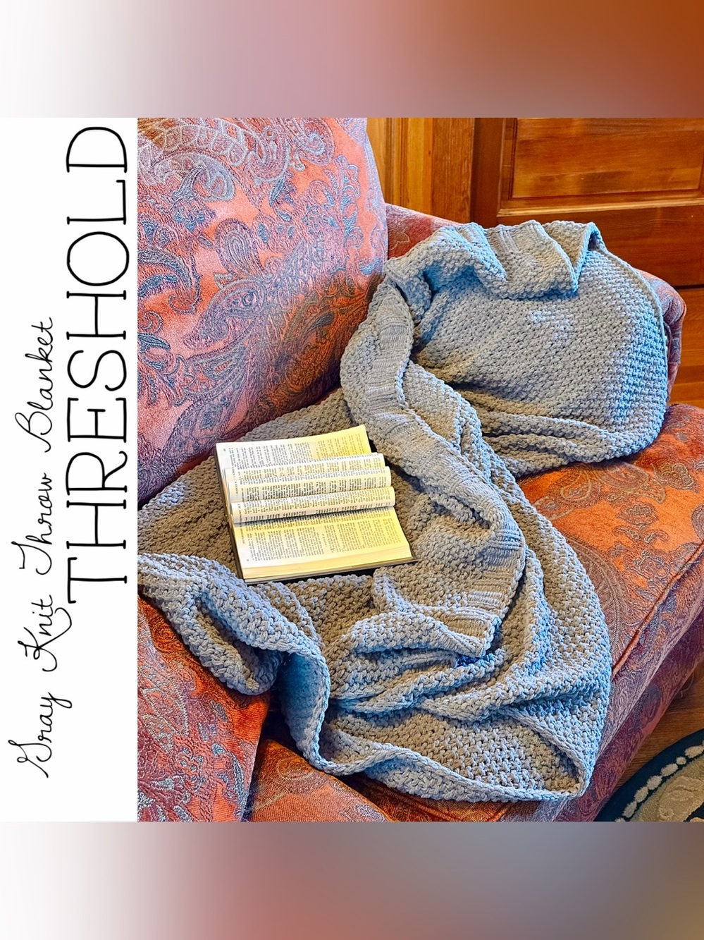 Threshold Gray Knit Throw Blanket